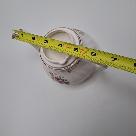 Golden Crown Fine Bone China Teapot With Pink Roses & Gold Trim - Picture 3 of 15